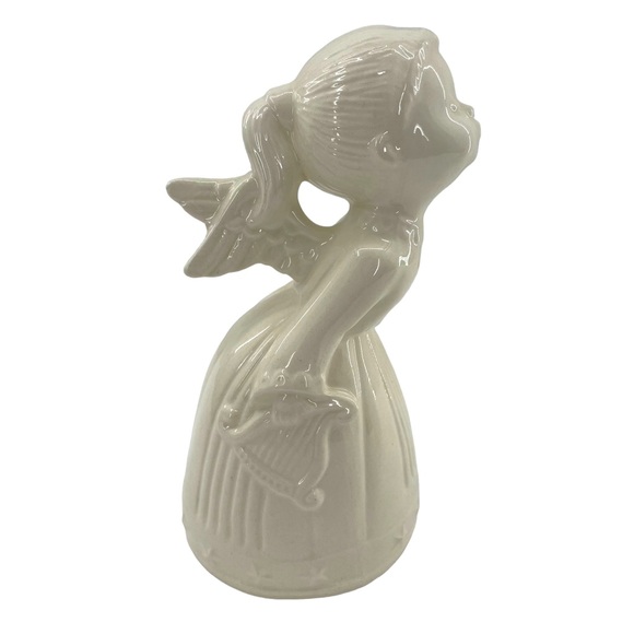 Kissing Angels Pair of Vintage Girl & Boy White Ceramic Angels Dated 1989 7.5"H - Picture 6 of 14